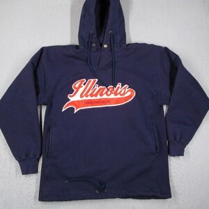 Vintage Russell Athletic Pro Cotton Illinois Fighting Illini Hoodie Navy Blue L